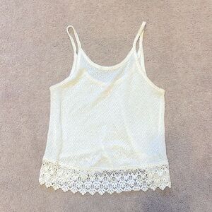 Mossimo supply co- XS Cream Tank top w/ Lace trim.